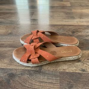 Picon leather upper suede made in Spain sandals size 7 1/2